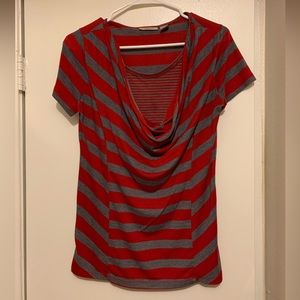 Fresh Striped Ruffled Blouse Size M